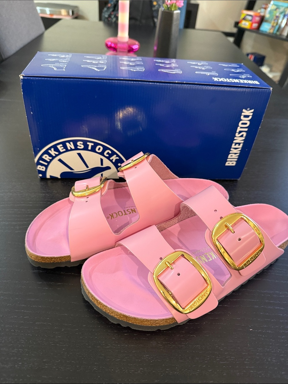 Birkenstock Arizona Sandals - Pink and Gold 37 NWB